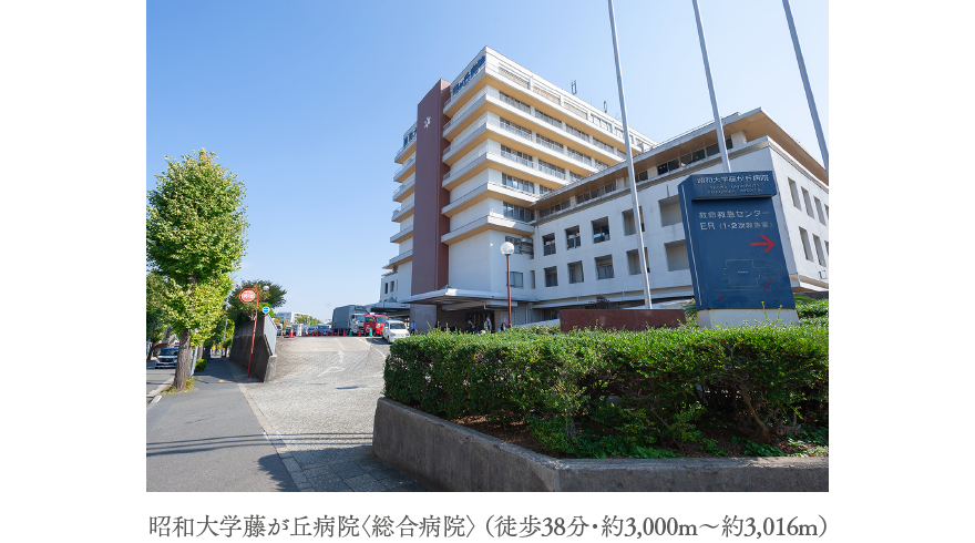 昭和大学藤が丘病院〈総合病院〉（徒歩38分・約3,000m〜約3,016m）