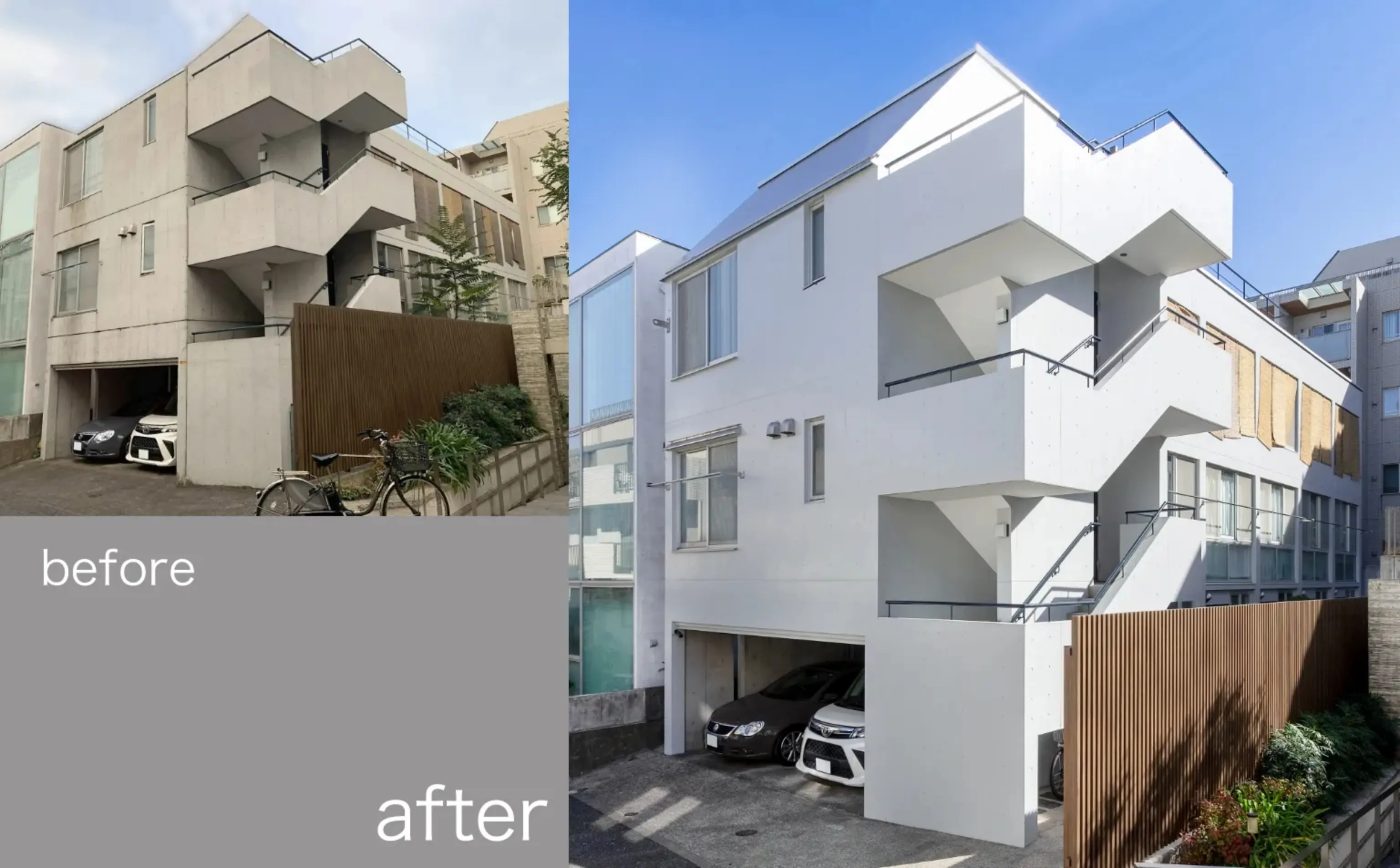 低層マンションの外部模様替え事例