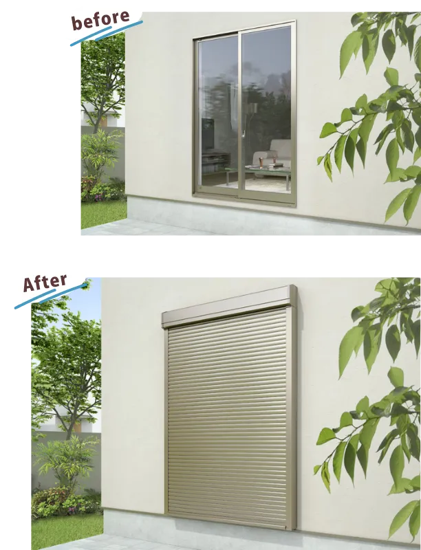 ケース3 後付けシャッターの施工イメージ