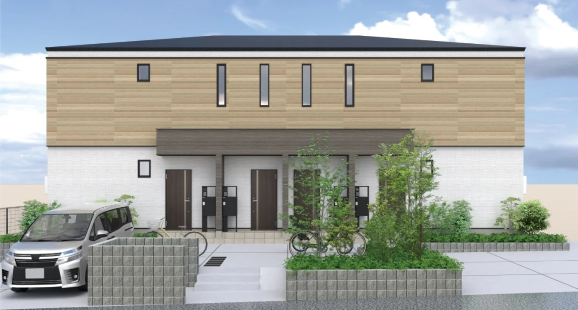 2階建て長屋の外観