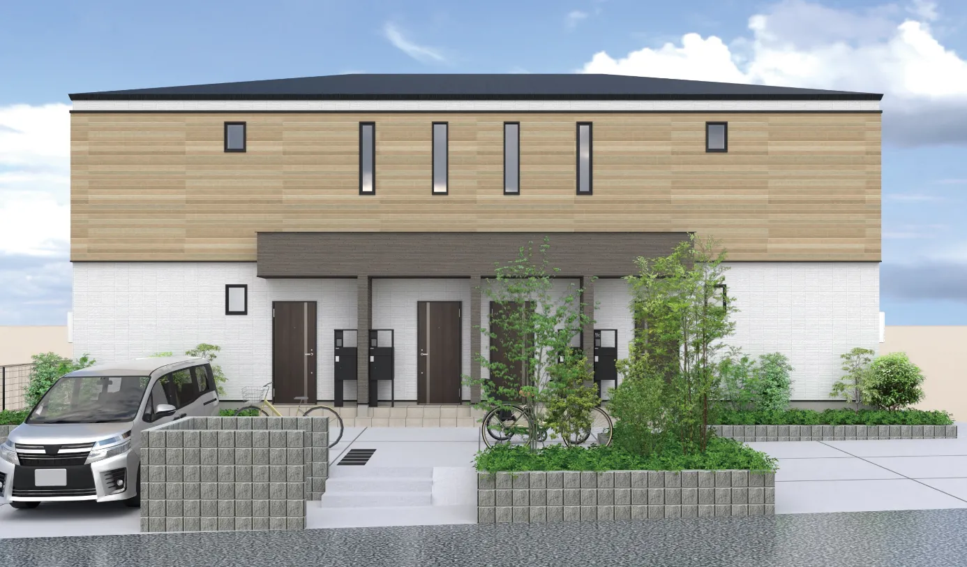 2階建て長屋の外観