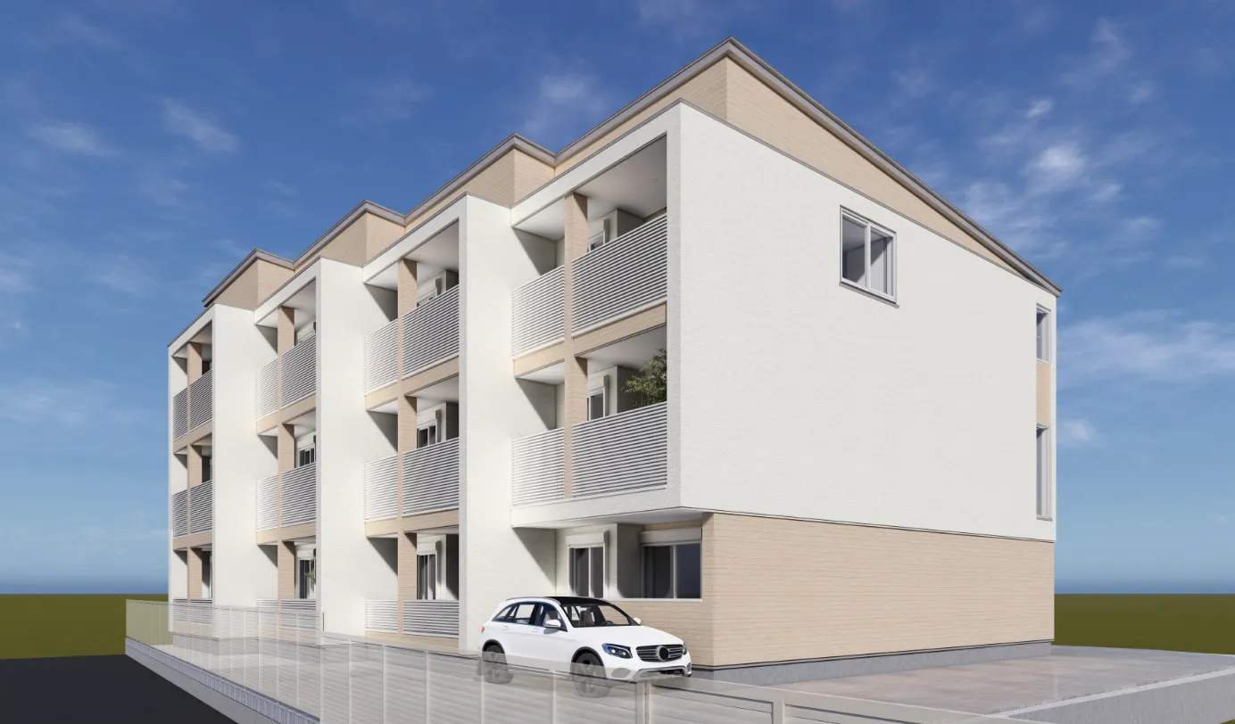 3階建て長屋の外観