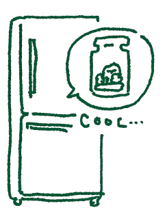 苔テラリウムの暑さ対策のイラスト