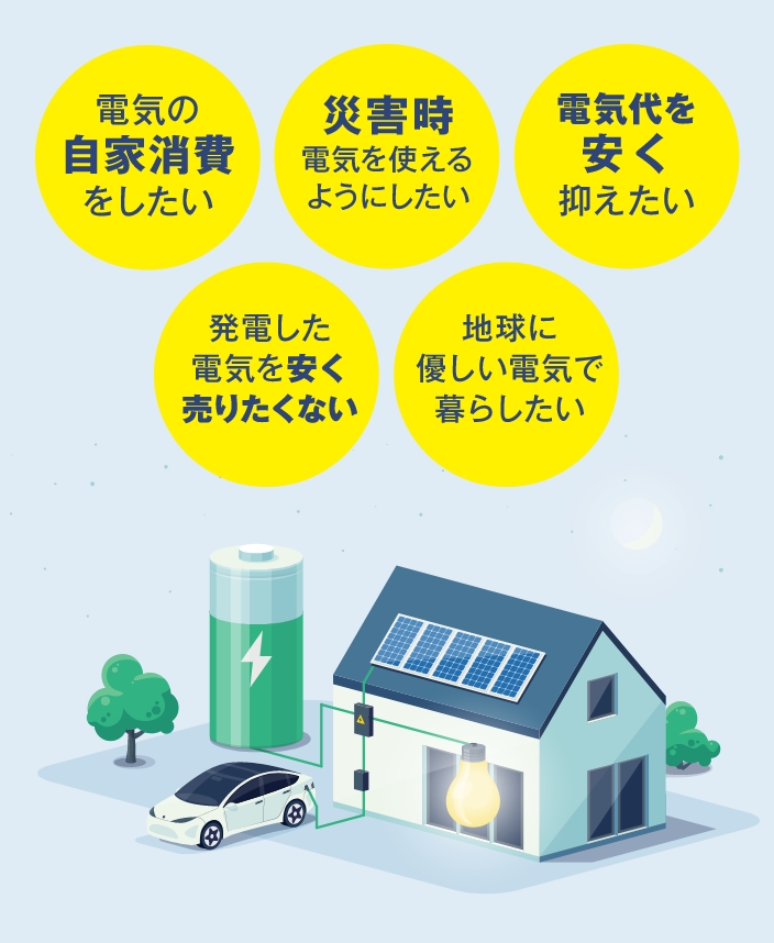 太陽光+蓄電システム ポイント