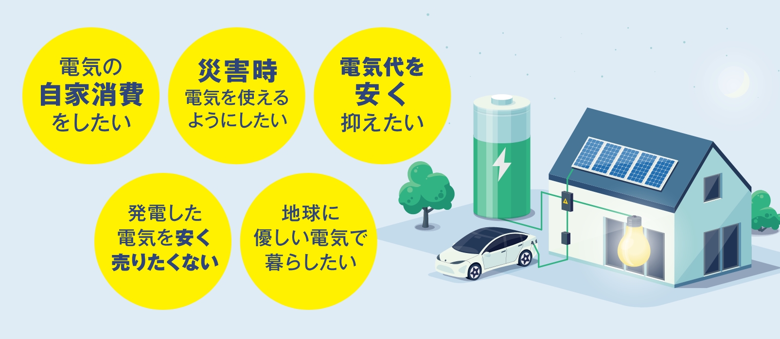 太陽光+蓄電システム ポイント